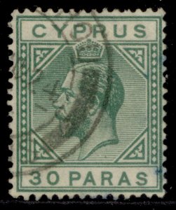 CYPRUS GV SG88, 30pa green, FINE USED.