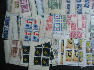 Canada 200 different MNH plate blocks, 1940s to 1970s era, nice group here!