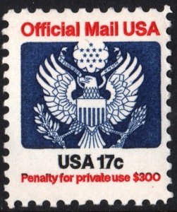 SC#O130 17¢ Official Mail (1983) MNH
