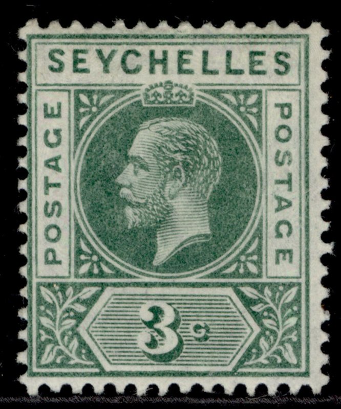 SEYCHELLES GV SG72, 3c green, M MINT. 