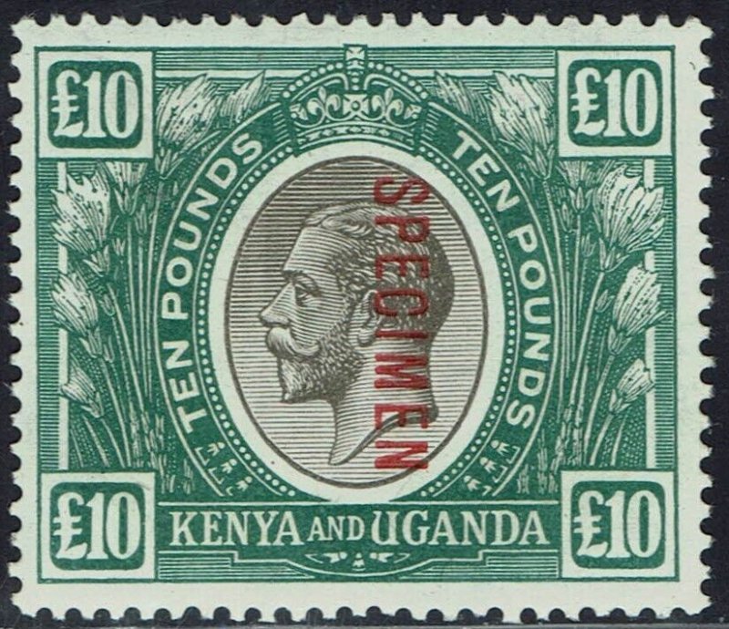 KENYA AND UGANDA 1922 KGV £10 SPECIMEN MNH ** 