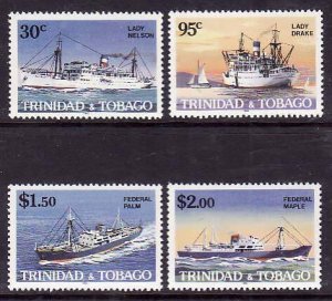 Trinidad & Tobago-Sc#430-3-unused NH set-Ships-1985-please note that #430 has a