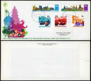 Singapore 1971 Visit ASEAN Year set on illustrated first day cover