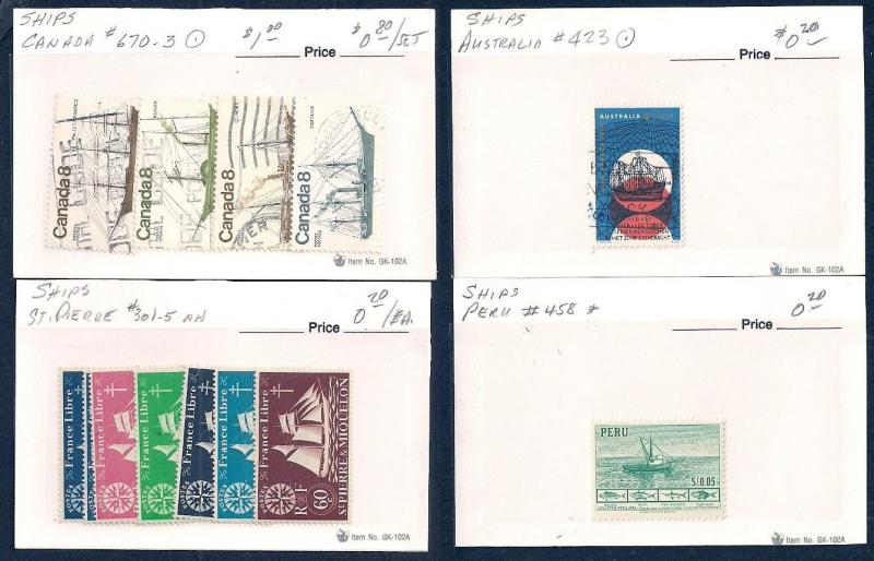 WORLDWIDE Topical Ships (66) Different Sets Mint & Used