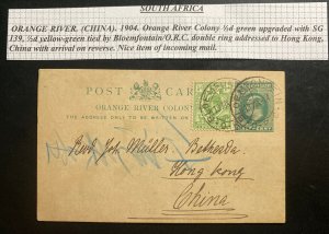 1905 Bloemfontein Orange River Colony Station Postcard Cover To Hong Kong China