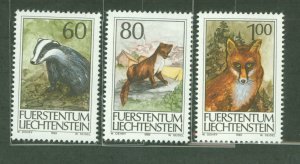 Liechtenstein #1006-1008 Mint (NH) Single (Complete Set) (Wildlife)