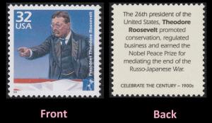 US 3182b Celebrate the Century 1900s Theodore Roosevelt 32c single MNH 1998