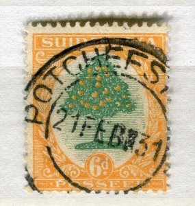 SOUTH AFRICA; 1930s early Orange Tree 6d. fine used value + fair Postmark