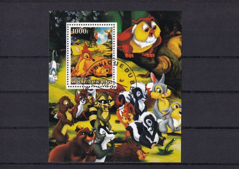 SA19i Benin 2006 Bambi - Disney used minisheet Cinderella