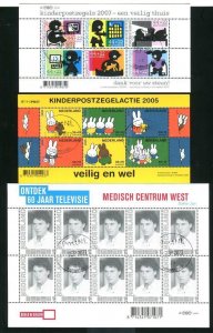 HOL.08 NETHERLANDS 10 Diff Euro Value sheets USED  FREE SHIP IN USA