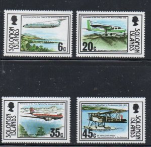 Solomon Islands Sc 341-344 1976 Airplanes stamp set mint NH