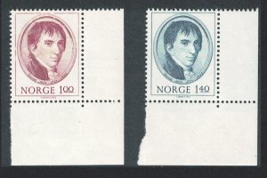 Norway Birth Centenary of Jacob Aall industrialist 2v SE Corners 1973 MNH