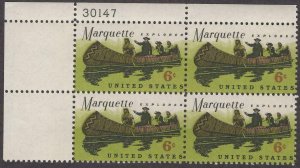 Scott # 1356 - US Plate Block Of 4 - Father Marquette - MNH - 1968