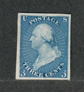 US Sc#11-e7c M/VF, Essay Die On India Ultramarine/Blue, Cv. $350