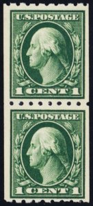 410, Mint VF NH 1¢ Coil Pair SCV $32.50