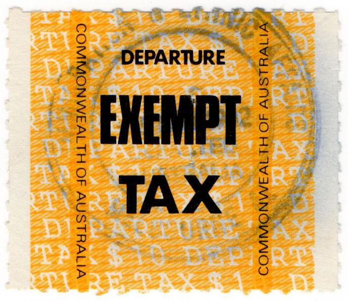 (I.B) Australia Revenue : Departure Tax (Exempt)