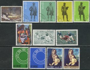 IRELAND Sc#338-342, 360-366 1974 Year Complete with Seven Sets Used