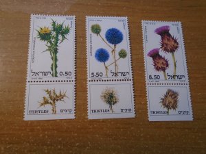 Israel  #  745-47  MNH  Flowers