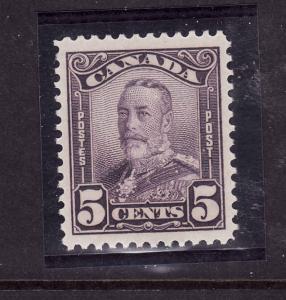 Canada-Sc#153-Unused 5c deep violet KGV Scroll -OG NH -1928-