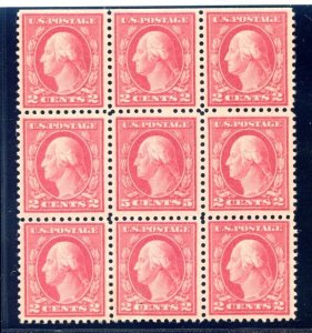 US SCOTT #505 BLOCK OF 9 MINT-VF-XF-JUMBO-OG-PH 85J W/ PSE ERROR NH