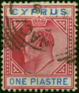 Cyprus 1896 1pi Carmine & Blue SG52 Fine Used