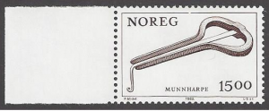 Norway #804 MNH single, folk music instrument, Jew's harp, issued 1982