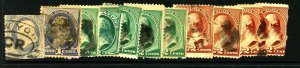 U.S. #212, 210, 213 USED SET