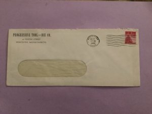 U.S. Progressive Tool and Die Co Worcester Mass 1943  Stamp Cover R50853