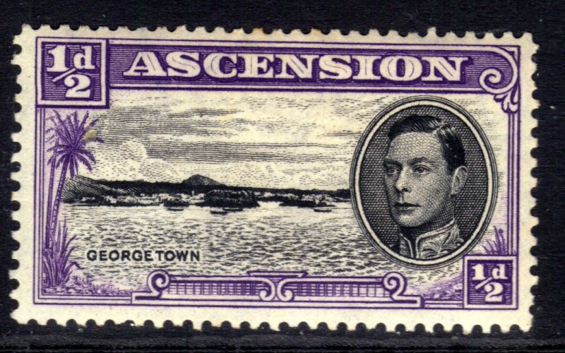 Ascension Island 1938 - 53 KGV1 1/2d Black & Violet MM SG 38b ( R602 )