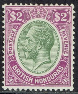 BRITISH HONDURAS 1922 KGV $2