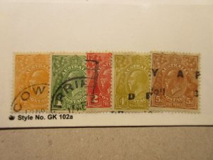 AUSTRALIA  Scott 113, 114, 116, 118, 120 USED Cat $10.45