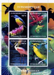 Turkmenistan 1998 EXOTIC BIRDS Sheet (4) Perforated Mint (NH)