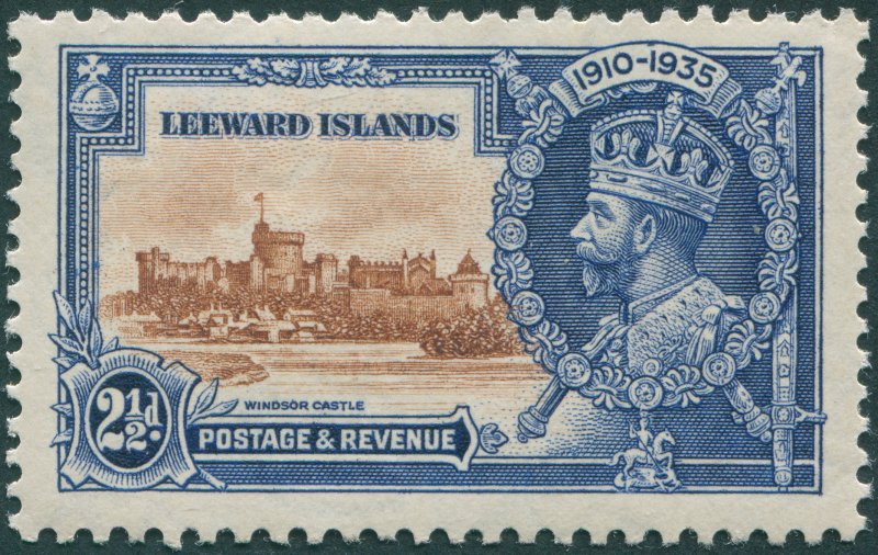 Leeward Islands 1935 2½d brown & deep blue Jubilee SG90 unused