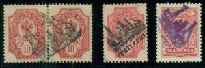 FINLAND Ship cancels, 3 different on early 20th Century 10p stamps, nice strikes