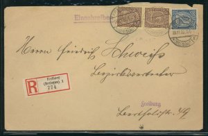 Germany Cover, 3 stamps, Freiburg Cancel and markings 