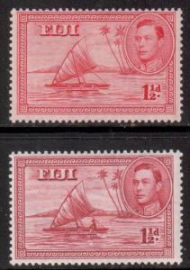 Fiji Scott 119 & 132 - SG251/252, 1938 1.1/2d Dies I & II MH