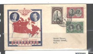 CANADA 1939 #245-247 ROYAL VISIT FDC NICE CACHET