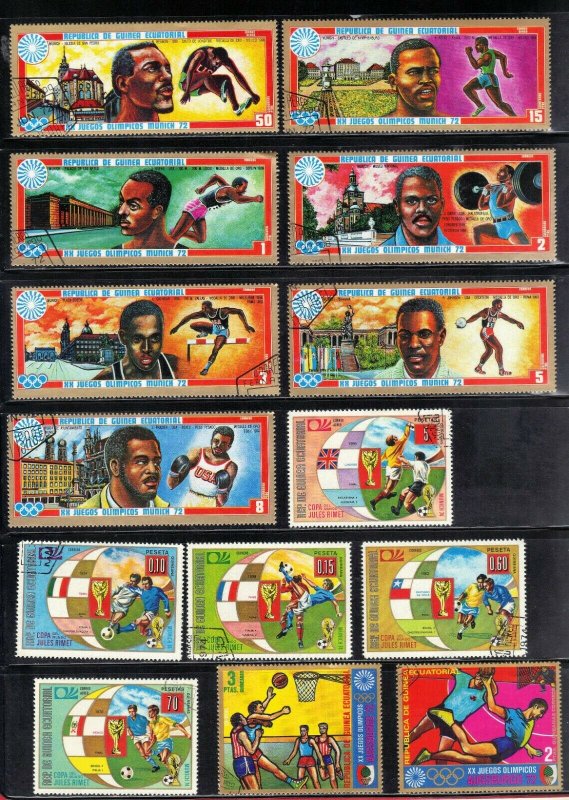 ECUATORIAL GUINEA  CTO STAMP LOT 5 1972+74 MINICH  OLYMPICS  SEE SCAN