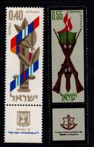 ISRAEL Scott 365-366 MNH** Stamp with tabs