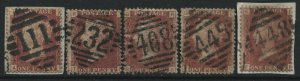 5-1864 1d Plates all struck by Irish numeral diamonds (39)