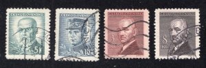 Czechoslovakia 1945-46 5k, 10k, 3k & 8k values, Scott 298, 300, 320-321 used