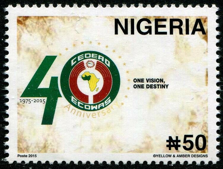 HERRICKSTAMP NEW ISSUES NIGERIA Sc.# 875 2015 Africa ECOWAS Joint Issue