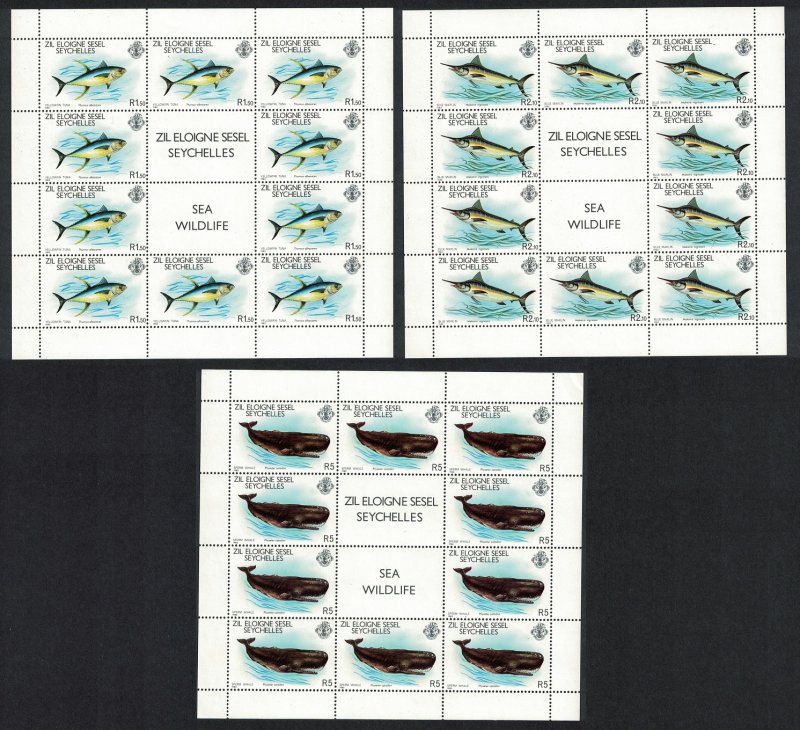 ZES Seychelles Tuna Marlins Whales 3v in Full Sheets SG#20-22