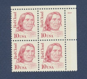 USA - 2175a - MNH UR Plate Block #1, overall tag, dull gum - 10 ct Red Cloud