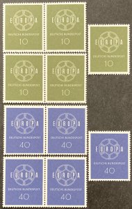 Germany 1959 #805-6, Europa, Wholesale Lot of 5, MNH, CV $6.75