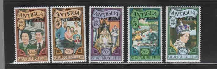 BARBUDA #284-288  1977 ROYAL FAMILY OVPRT BARBUDA   MINT VF NH  O.G