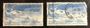 Ireland Scott# C2 VF Used  Lot of 2 Defective stamps Cat. $16.00