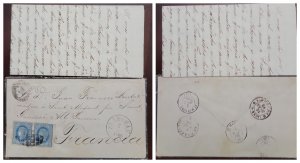 O) 1866 ST. THOMAS AND PRINCE, QUEEN ISABELLA II, CIRCULATED COVER TO ST MARTORY