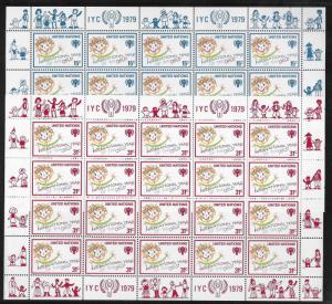 United Nations 310-11 Geneva 84-85 Year of Child set Sheets MNH