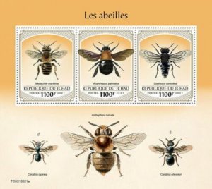 2021/09 - CHAD - BEES                          3V complet set    MNH ** T